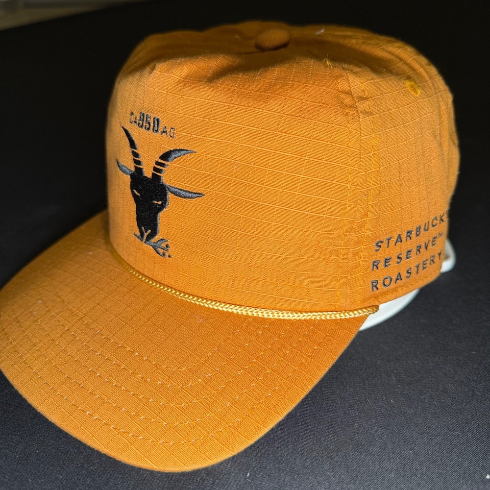 Starbucks Reserve‎ Roastery Hat Cap Orange Snapback Zip Goat 850 AD Ripstop Rare